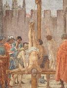 Fra Filippo Lippi Disputation with Simon Magus and Crucifixion of Peter oil on canvas